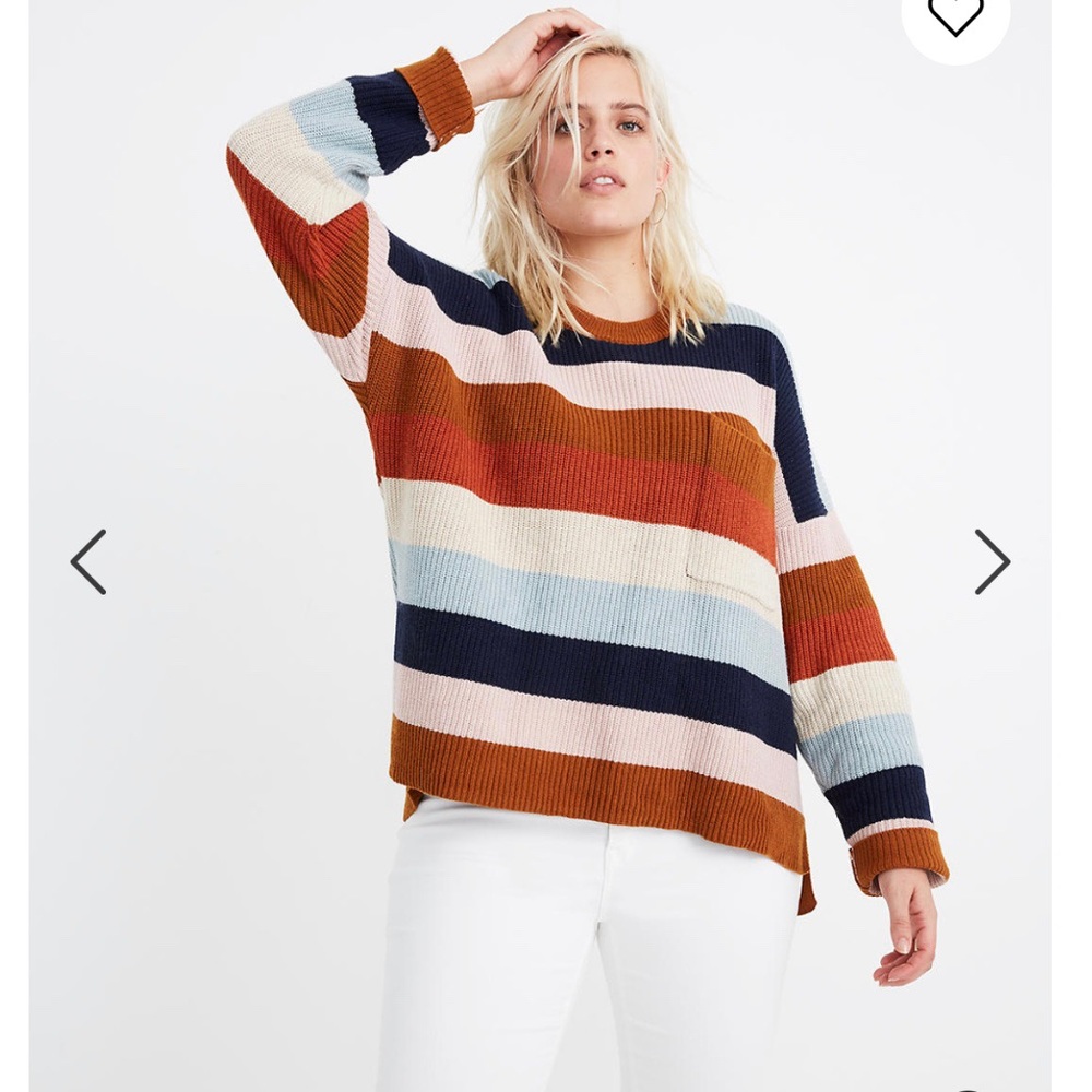 Madewell Thompson Pocket Pullover Stripe Sweater